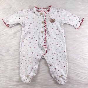 My first Christmas footed pajamas, size 3 months